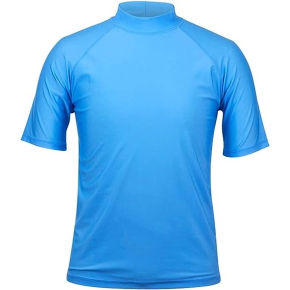 NWT UV Skinz Sun and Swim Shirt Mens Size XL Blue Mock Neck Short Sleeve - Picture 1 of 11
